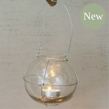Load image into Gallery viewer, Bubbled Glass Tea Light Hanger - Set of Two
