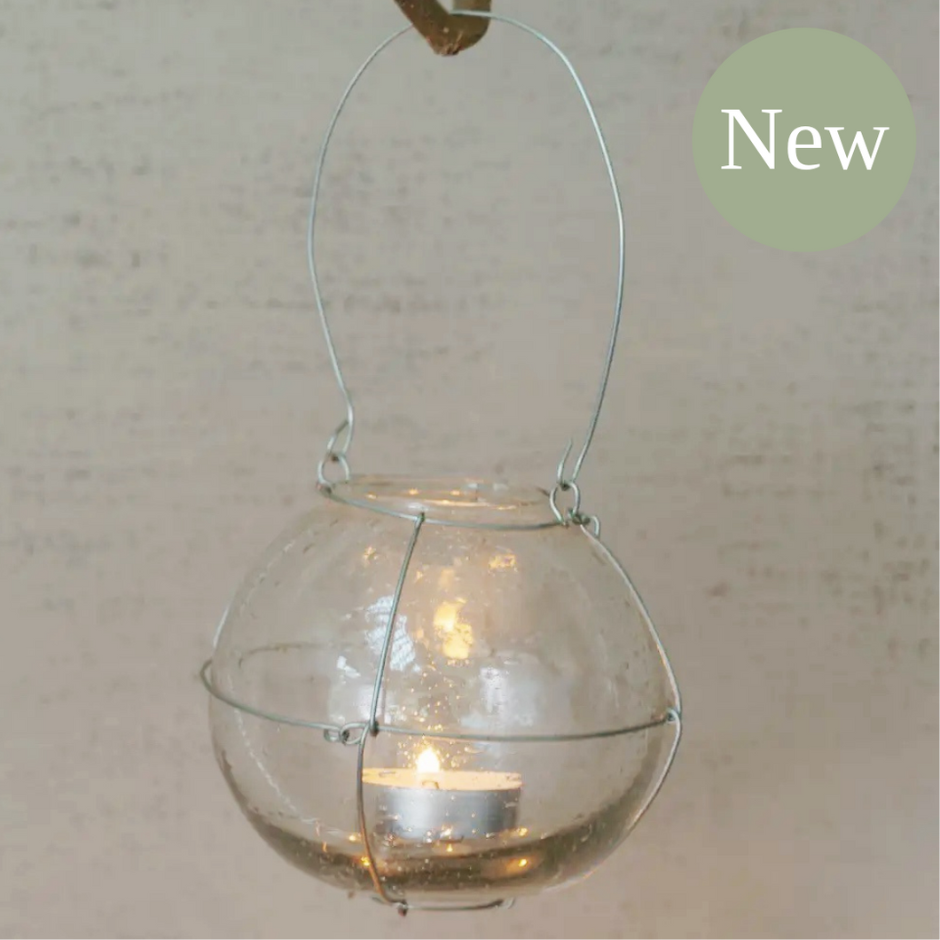 Bubbled Glass Tea Light Hanger